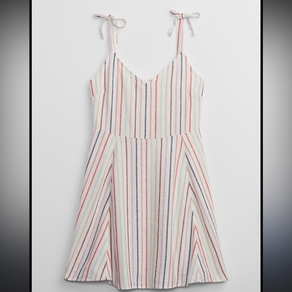 NWT! Gap Striped V-Neck Linen Cami Dress M
